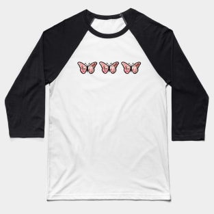 Floral Pattern Butterflies Baseball T-Shirt